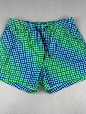 HOMOCO Power Bottoms Swim Trunks Mens L Blue Green 4" Inseam Swim Shorts